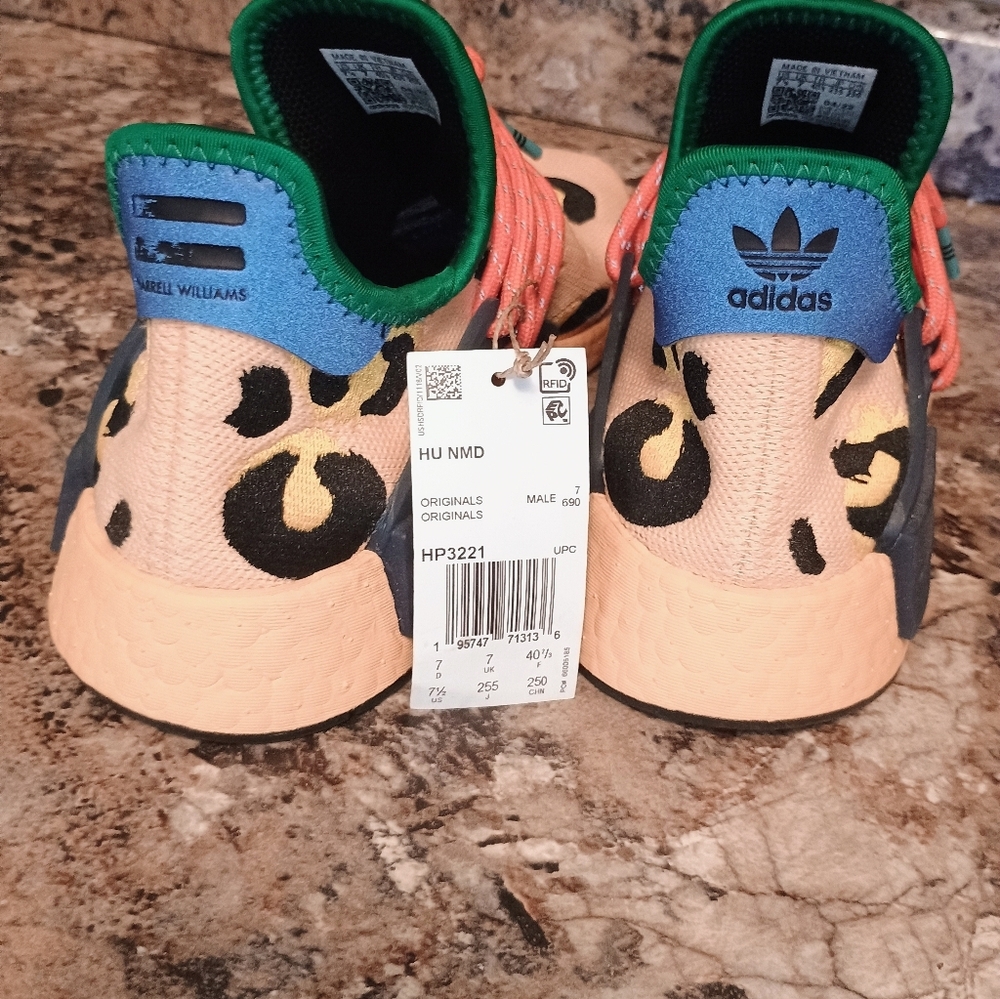 Adidas Pharrell Williams Human Race NMD Animal Print Peach & Orange Sneakers.nwt - Picture 10 of 15